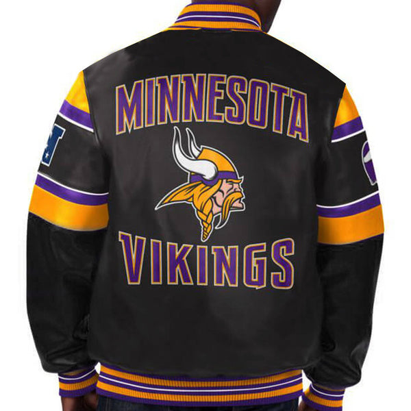 NFL Minnesota Vikings Multicolor Leather Jacket for Men & Women in USA