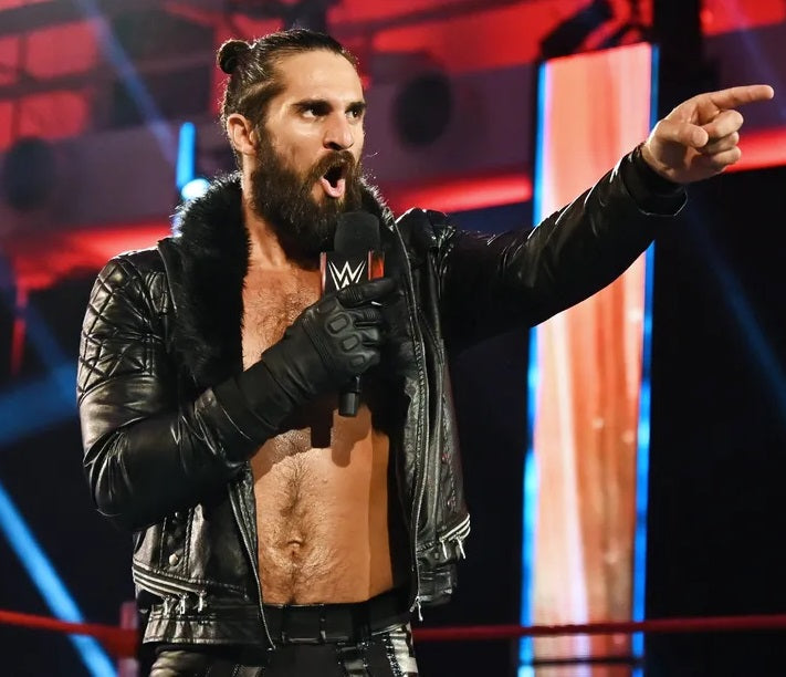 Seth Rollins Faux Shearling Collar Stylish Leather Jacket for Wrestling Fans in USA