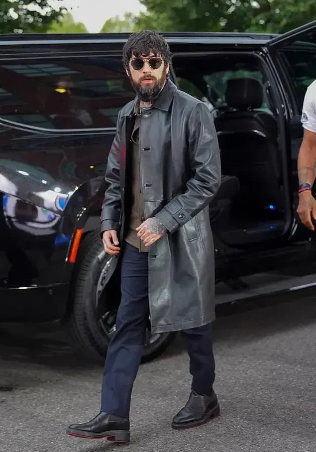 Men's Zayn Malik Inspired 2024 Leather Coat in American style