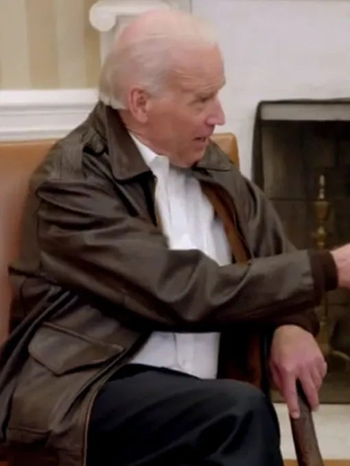 Stylish aviator leather jacket worn by Joe Biden in USA