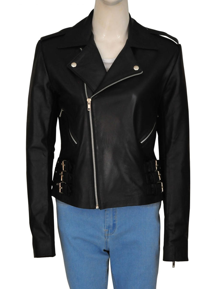 BLACK LEATHER JACKET FOR WOMEN