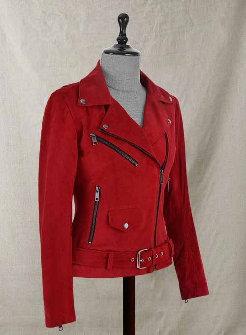 Jennifer Morrison leather jacket with zipper details in American style