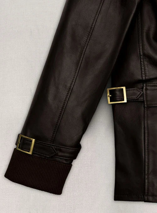 Stylish men's leather jacket inspired by Aaron Eckhart's roles