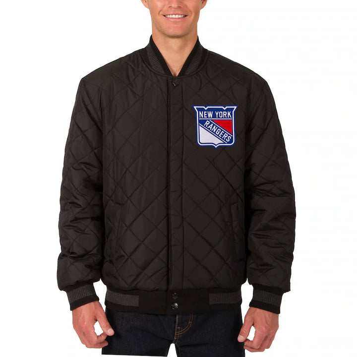 mlb rangers dual‑sided wool and leather two hit jacket in USA