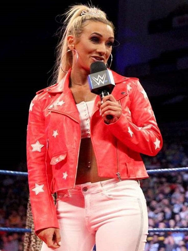 Stylish Carmella Red Leather Jacket for Wrestling Fans in USA