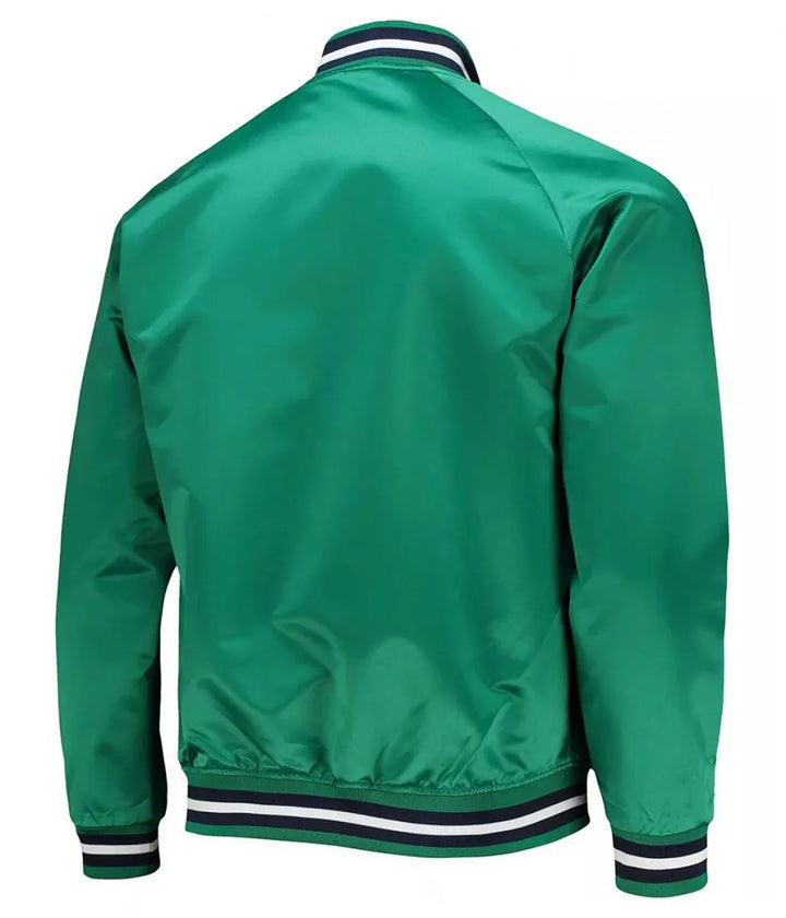 Back view NBA Hardwood Classics Dallas Mavericks Green Jacket