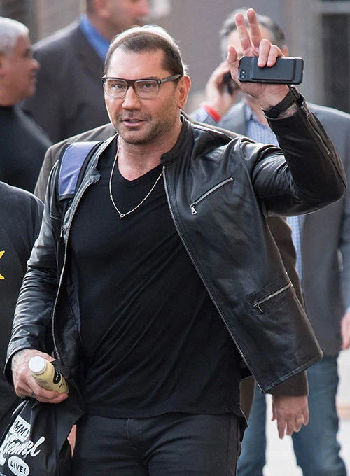 WWE DAVE BAUTISTA BLACK LEATHER JACKET