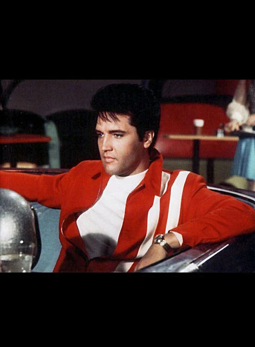 Red Leather Elvis Presley Inspired Jacket for Men

