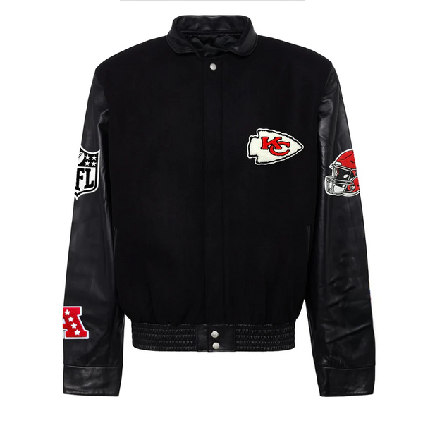KANSAS CITY CHIEFS WOOL & LEATHER VARSITY JACKET