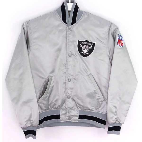Las Vegas Raiders 80’s Silver Satin Jacket