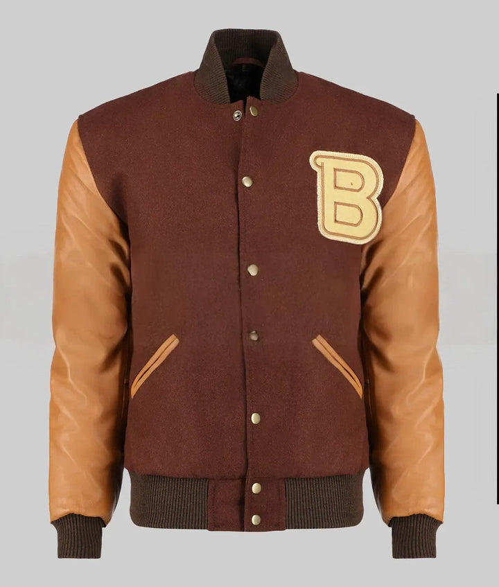 Hotline Miami Letterman Jacket | Wool & Leather Varsity Jacket Front View