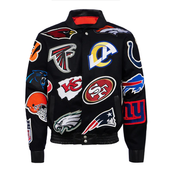 NFL COLLAGE WOOL/LEATHER JACKET