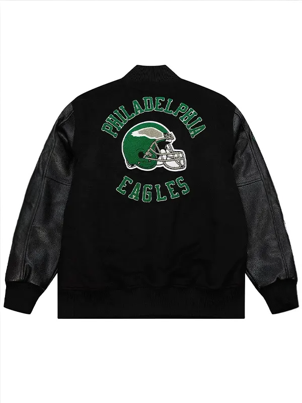 Philadelphia Eagles heather wool jacket with team logo and design in USA
