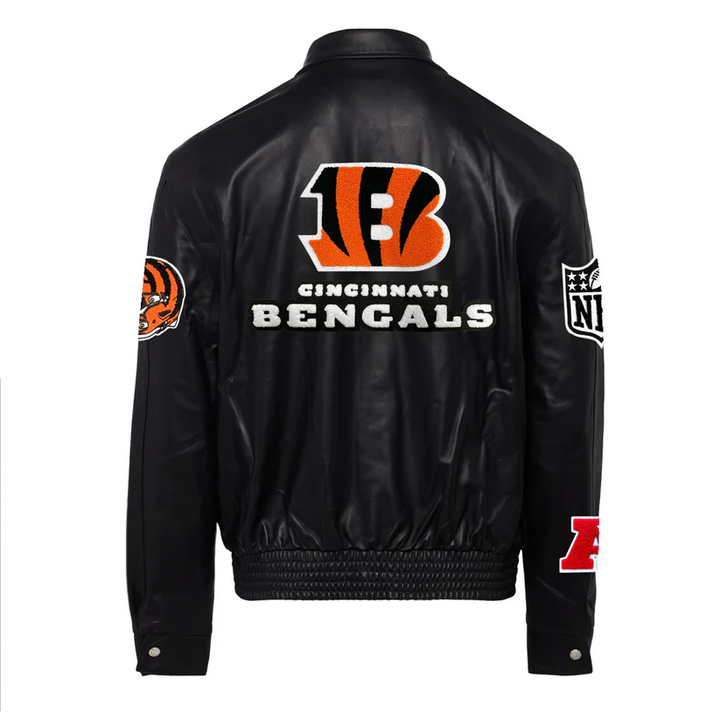 CINCINNATI BENGALS LEATHER JACKET Back View