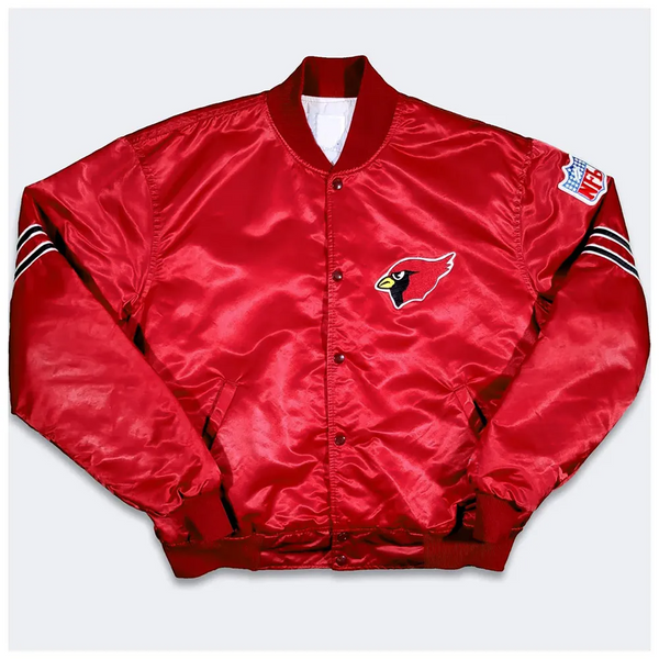 Shop 80s Arizona Cardinals Bomber Satin Red Jacket