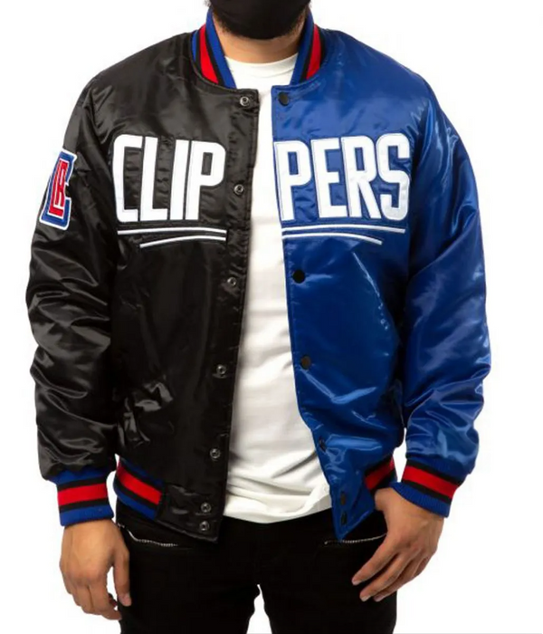 Black and Blue LA Clippers Bomber Jacket USA