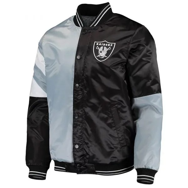 Las Vegas Raiders black silver bomber jacket

