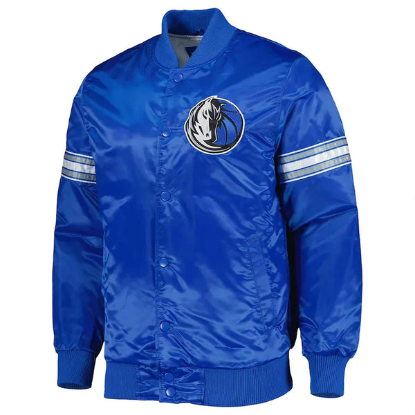 NBA Dallas Mavericks Pick & Roll Blue Satin Jacket