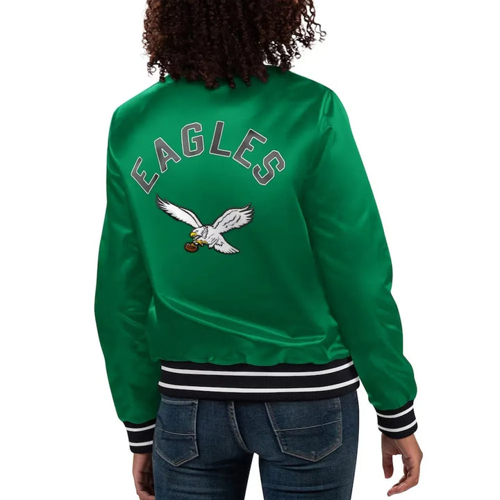 Shiny NFL Eagles bomber jacket in satin finish in USA