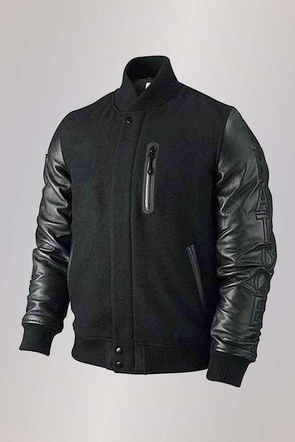 Michael B. Jordan-inspired Creed bomber jacket with cowhide leather sleeves in USA