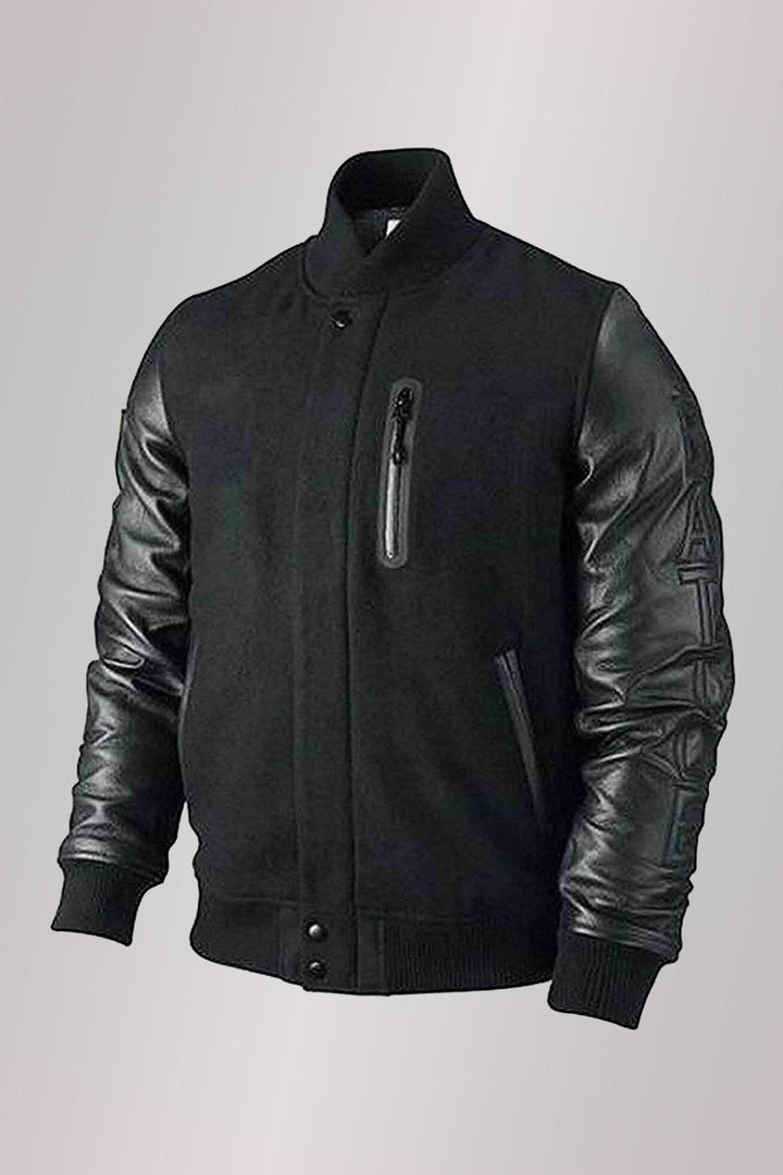 Michael B. Jordan-inspired Creed bomber jacket with cowhide leather sleeves in USA