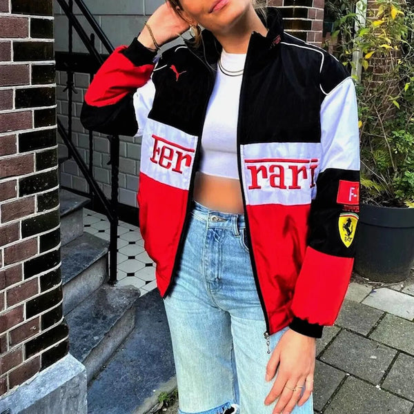Ferrari F1 Racing Team Colorblock Jacket in Red