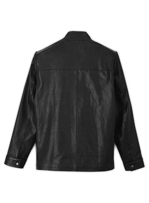 Close-up of premium Jackie Chan leather jacket

