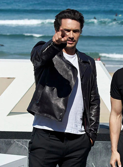 James Franco black leather jacket for men in USA