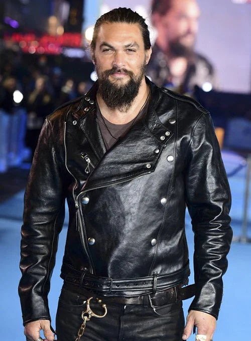 Shop JASON MOMOA AQUAMAN PREMIERE LEATHER JACKET