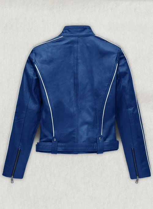 Jennifer Morrison's leather jacket adding a layer of cool to her character's look on Once Upon a Time in France market