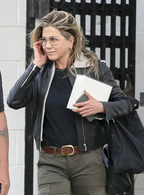 Jennifer Aniston Inspired Premium Black Leather Jacket for Women - Real Leather, Lapel Collar, and Zipper Closure