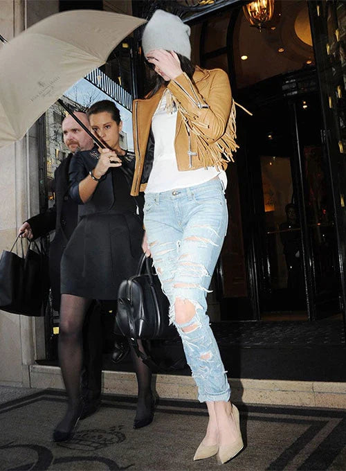 KENDALL JENNER COWBOY STYLE LEATHER JACKET