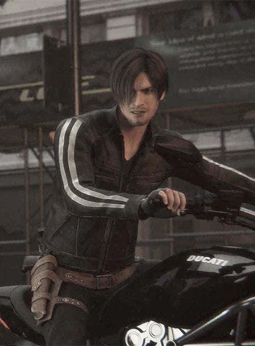 Front View of Leon Kennedy Jacket with Game-Inspired Design

