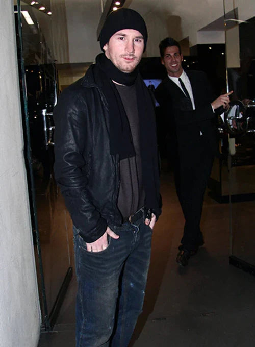 Black leather jacket for men