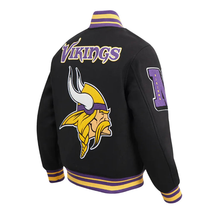Lightweight varsity jacket featuring Minnesota Vikings design in USA