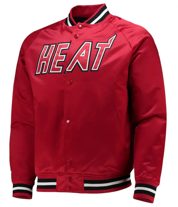 Front view NBA Hardwood Classics Miami Heat Red Jacket