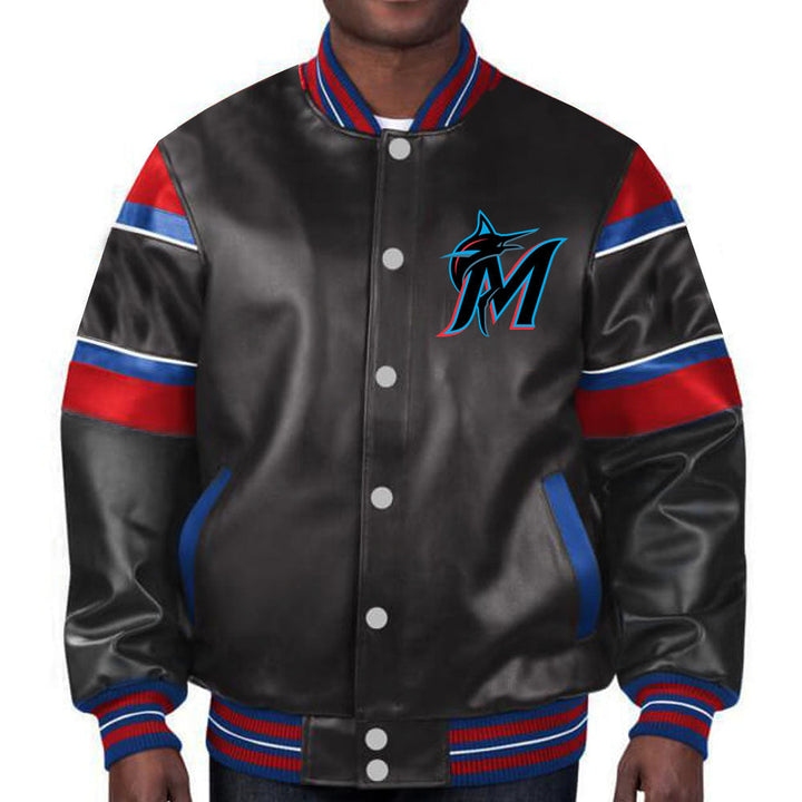 Premium quality Miami Marlins leather jacket for men and women in American Style