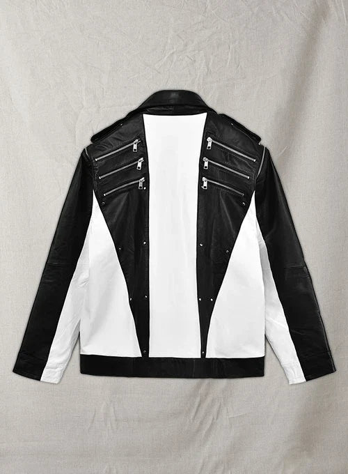 Legendary performer’s White and black leather jacket

