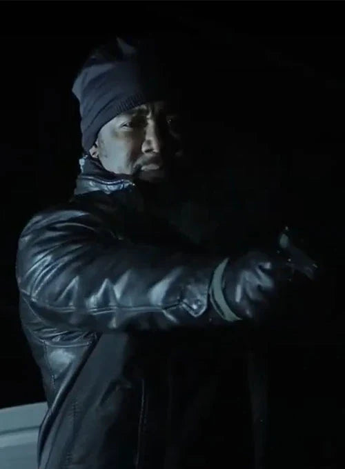 Men’s Chain of Command leather jacket worn by Michael Jai White in France Style