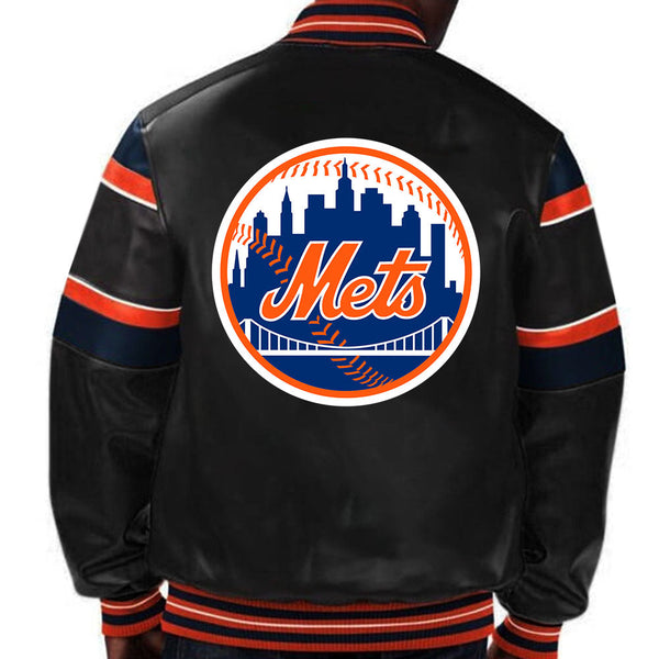 Official MLB New York Mets leather jacket for passionate fans in USA