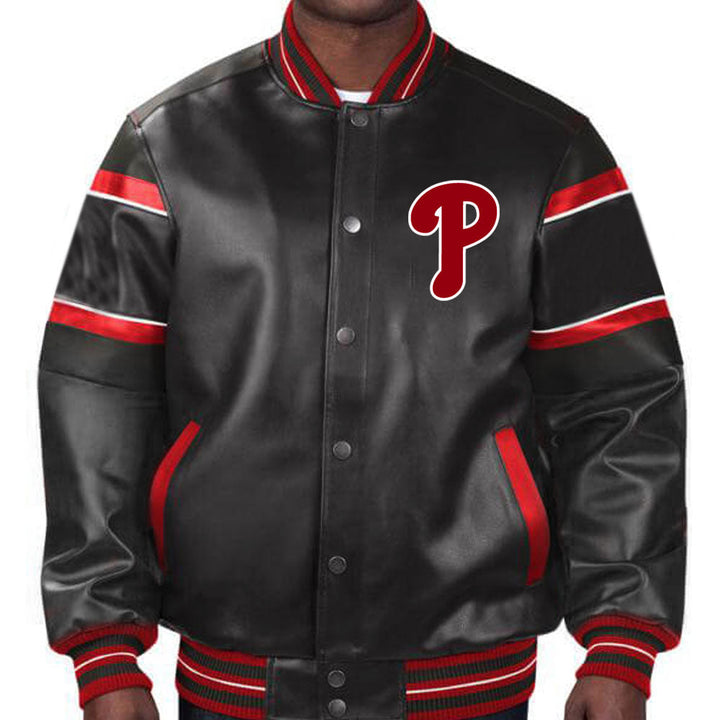 Premium Philadelphia Phillies leather jacket for dedicated fans in American Market