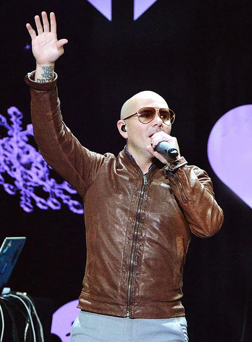Mr. Worldwide black leather jacket