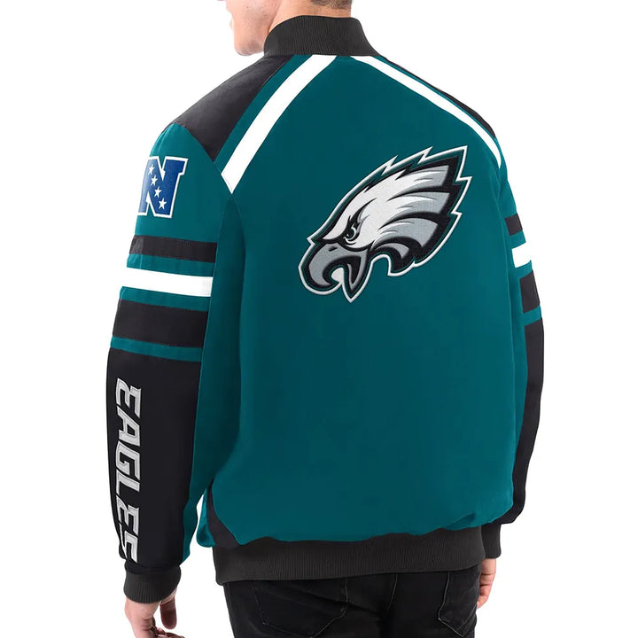 Comfortable cotton jacket with Philadelphia Eagles logo in USA