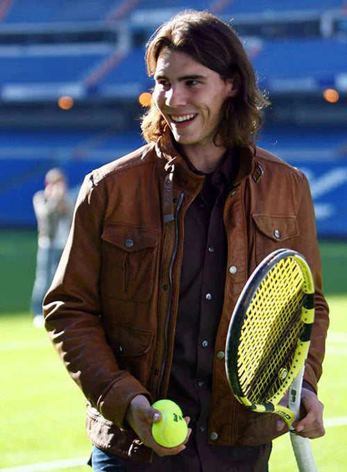 Black leather jacket worn by Rafael Nadal adds a touch of sophistication in UK market