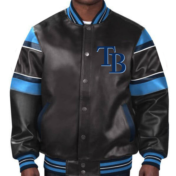 Premium leather jacket for Tampa Bay Rays supporters in American Style