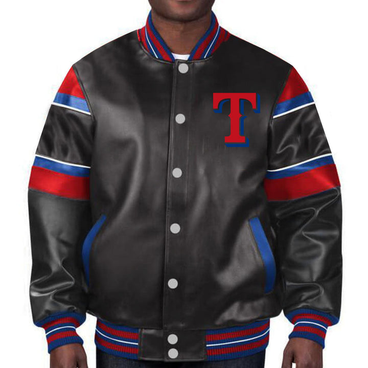 Comfortable and durable Texas Rangers leather jacket for all occasions in American Market