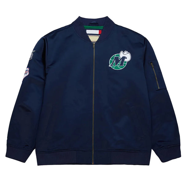 NBA Dallas Mavericks Navy Lightweight Satin Jacket – Vintage Logo