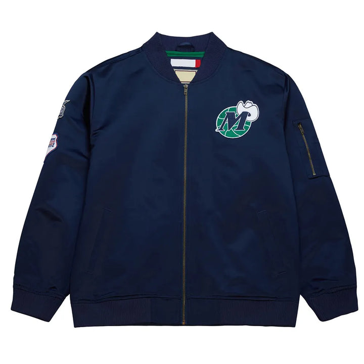 NBA Dallas Mavericks Navy Lightweight Satin Jacket – Vintage Logo