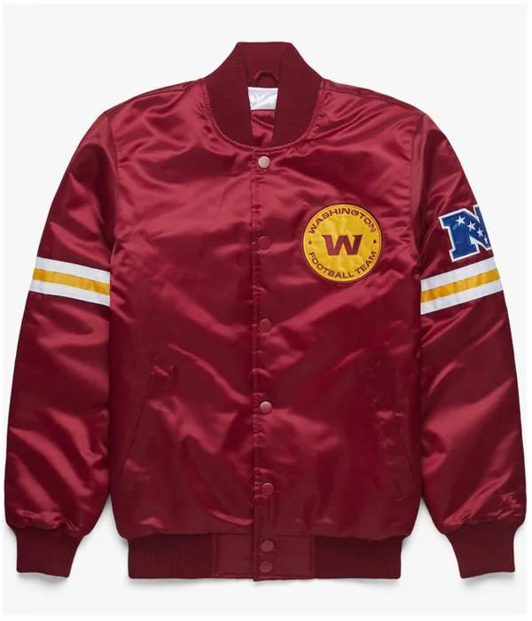NFL Satin Washington Commanders Burgundy Jacket