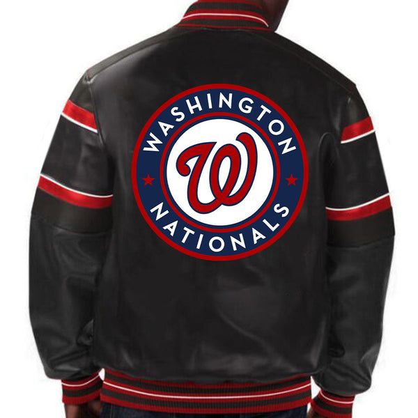 Premium quality Washington Nationals leather jacket for sports enthusiasts in USA
